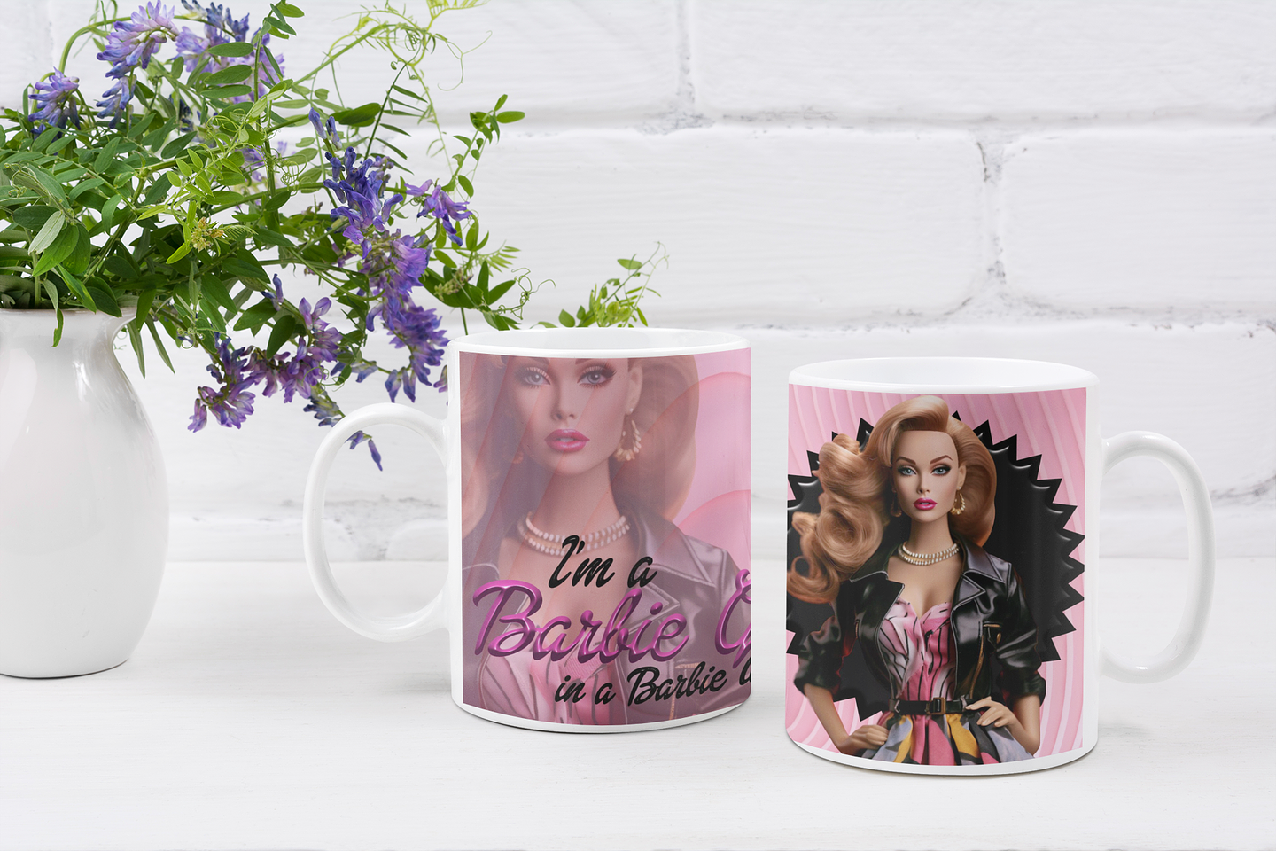 10 Artes Caneca Barbie Arquivos Editável  2