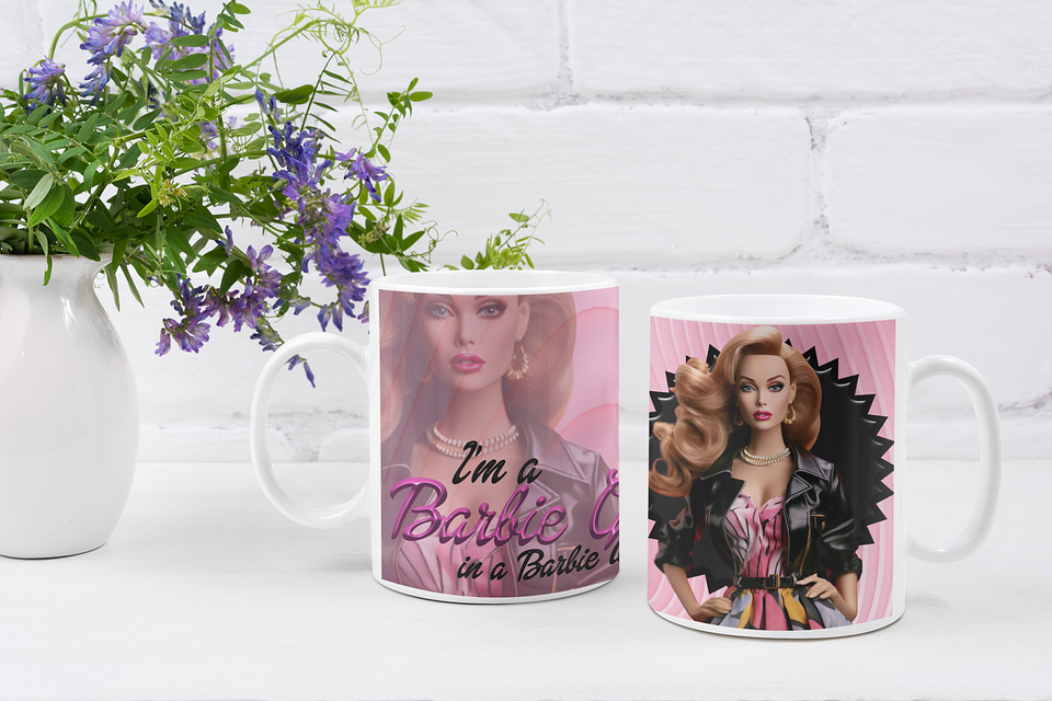 10 Artes Caneca Barbie Arquivos Editável  2