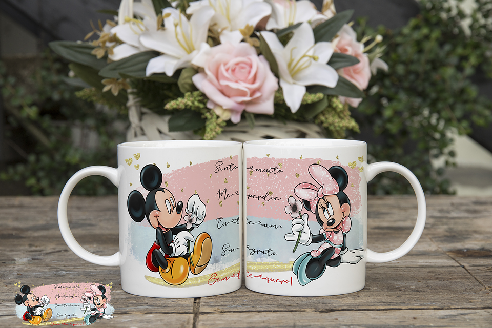6 Artes Caneca e Camisa Dia dos Namorados Mickey e Minnie Arquivos Editável  5
