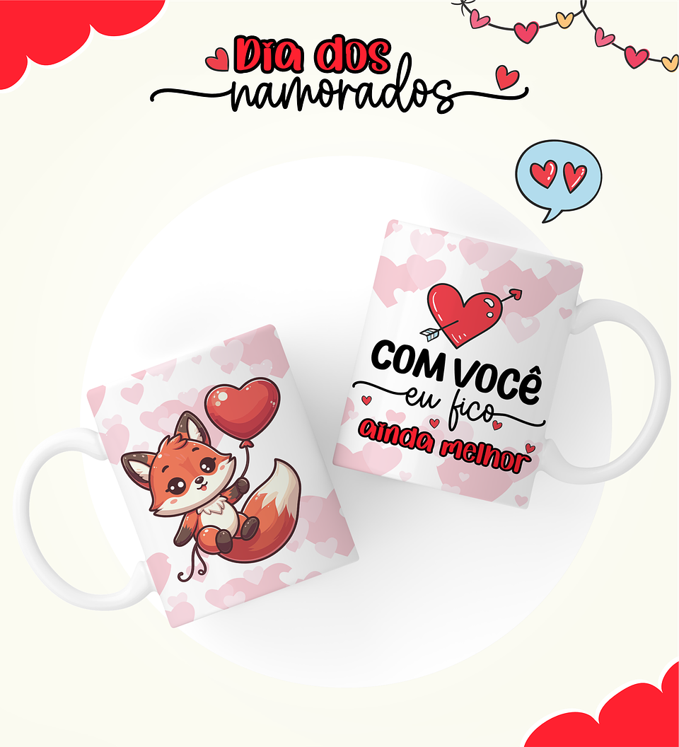 6 Artes Caneca Dia dos Namorados Arquivos Editável  6