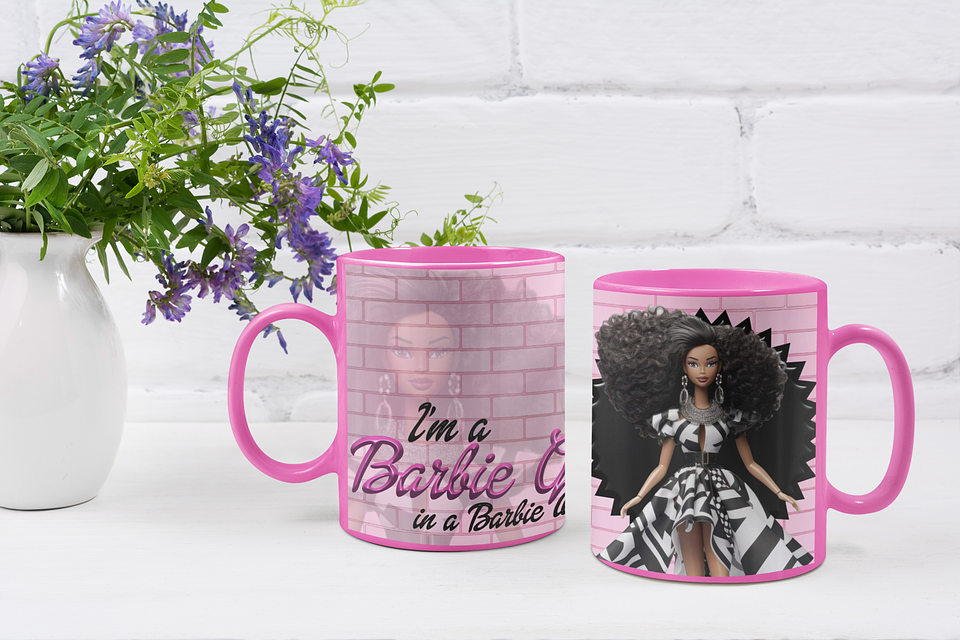 10 Artes Caneca Barbie Arquivos Editável  3