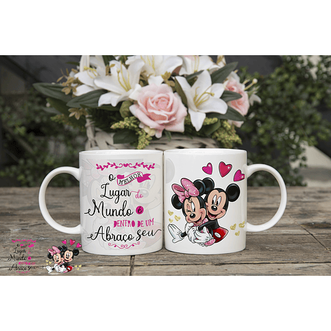 6 Artes Caneca e Camisa Dia dos Namorados Mickey e Minnie Arquivos Editável 