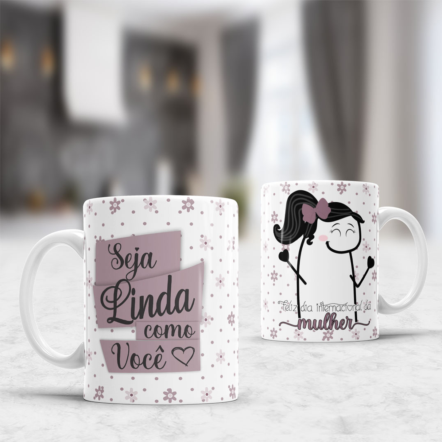 8 Artes Caneca Flork Dia das Mulheres Arquivos Editável  6