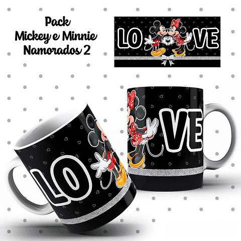 10 Artes Caneca Dia dos Namorados Mickey e Minnie Arquivos Editáveis