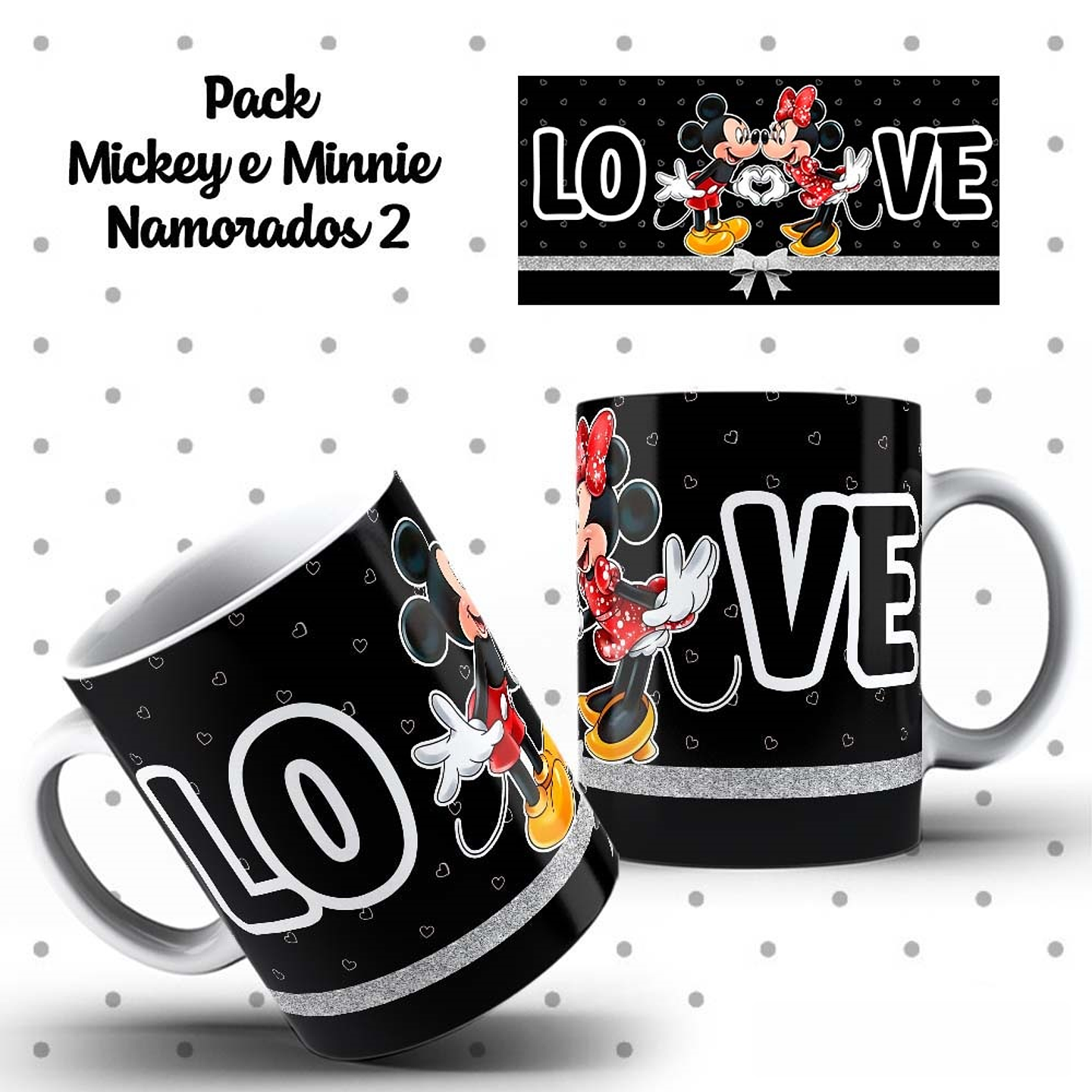 10 Artes Caneca Dia dos Namorados Mickey e Minnie Arquivos Editáveis 3