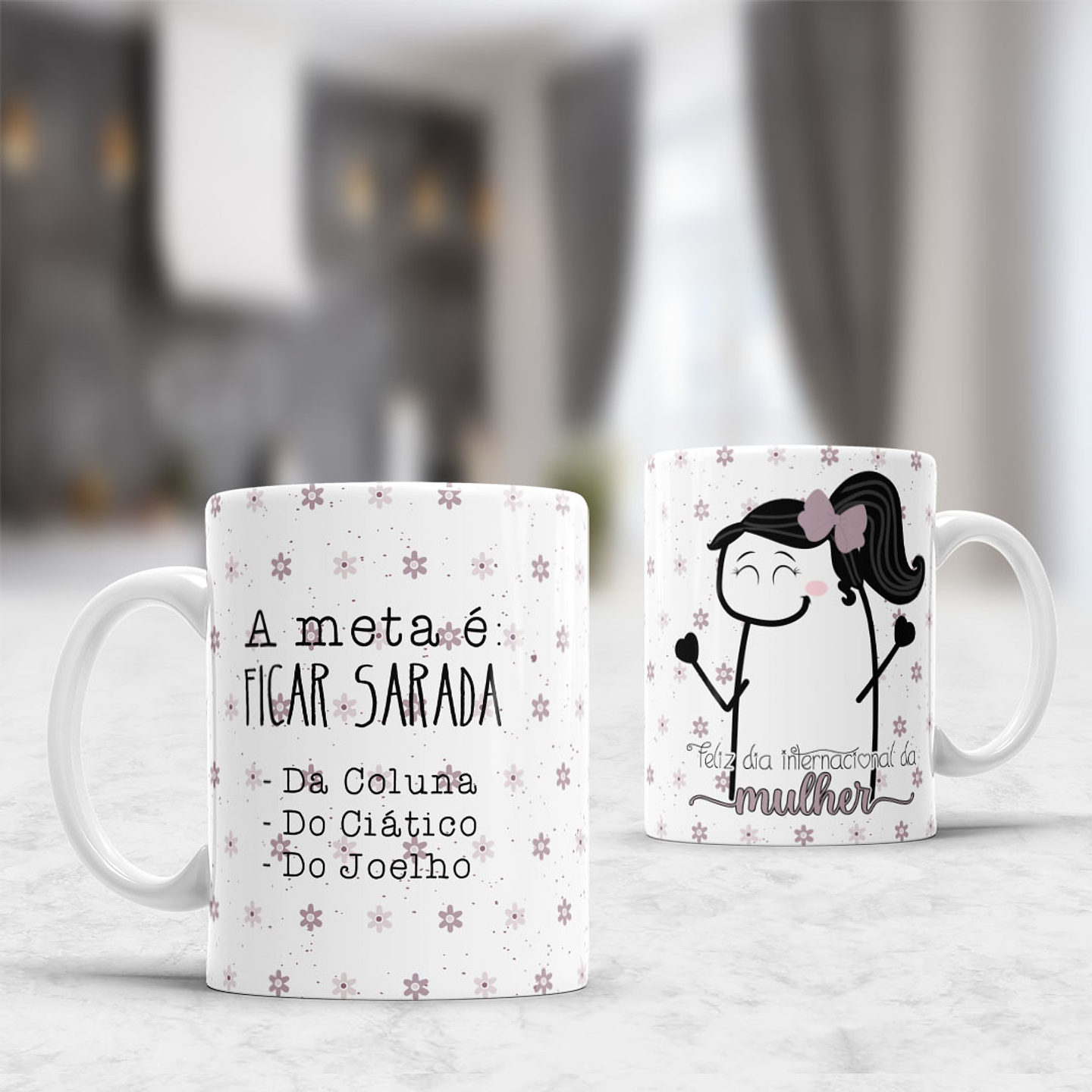 8 Artes Caneca Flork Dia das Mulheres Arquivos Editável  8