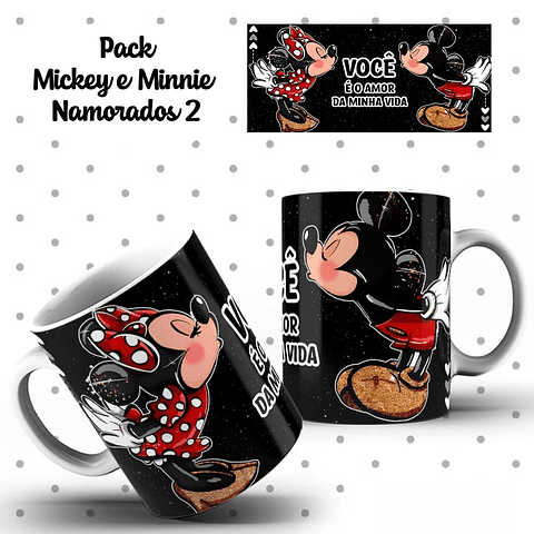 10 Artes Caneca Dia dos Namorados Mickey e Minnie Arquivos Editáveis