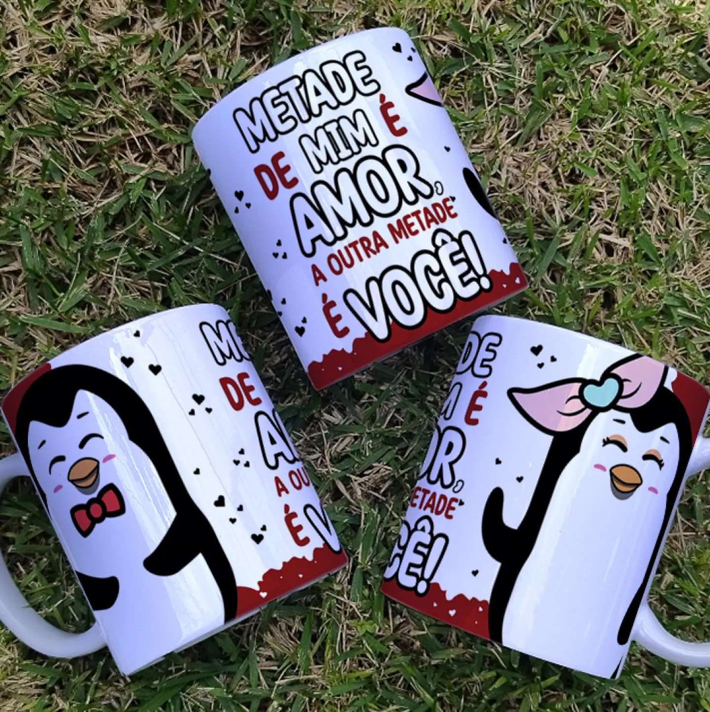 19 Artes Caneca Azulejo e Camisa Dia dos Namorados Pinguins Cute Arquivos Editável 3