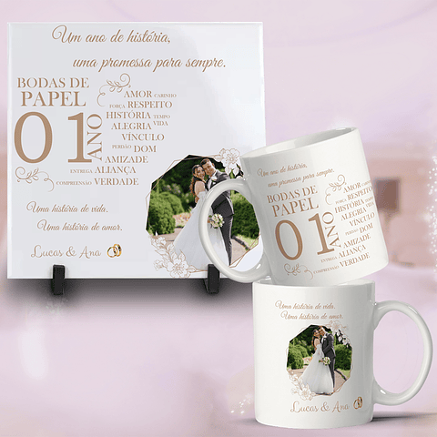 25 Artes Caneca e Azulejo Bodas de Casamento arquivo Editável 