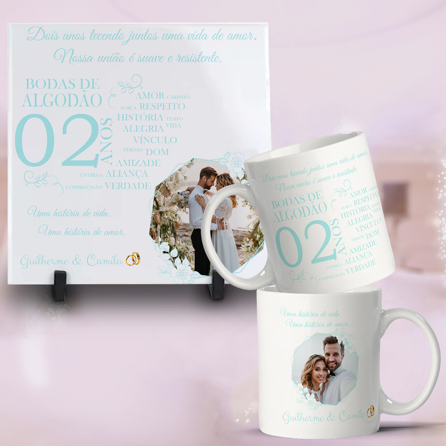 25 Artes Caneca e Azulejo Bodas de Casamento arquivo Editável  2