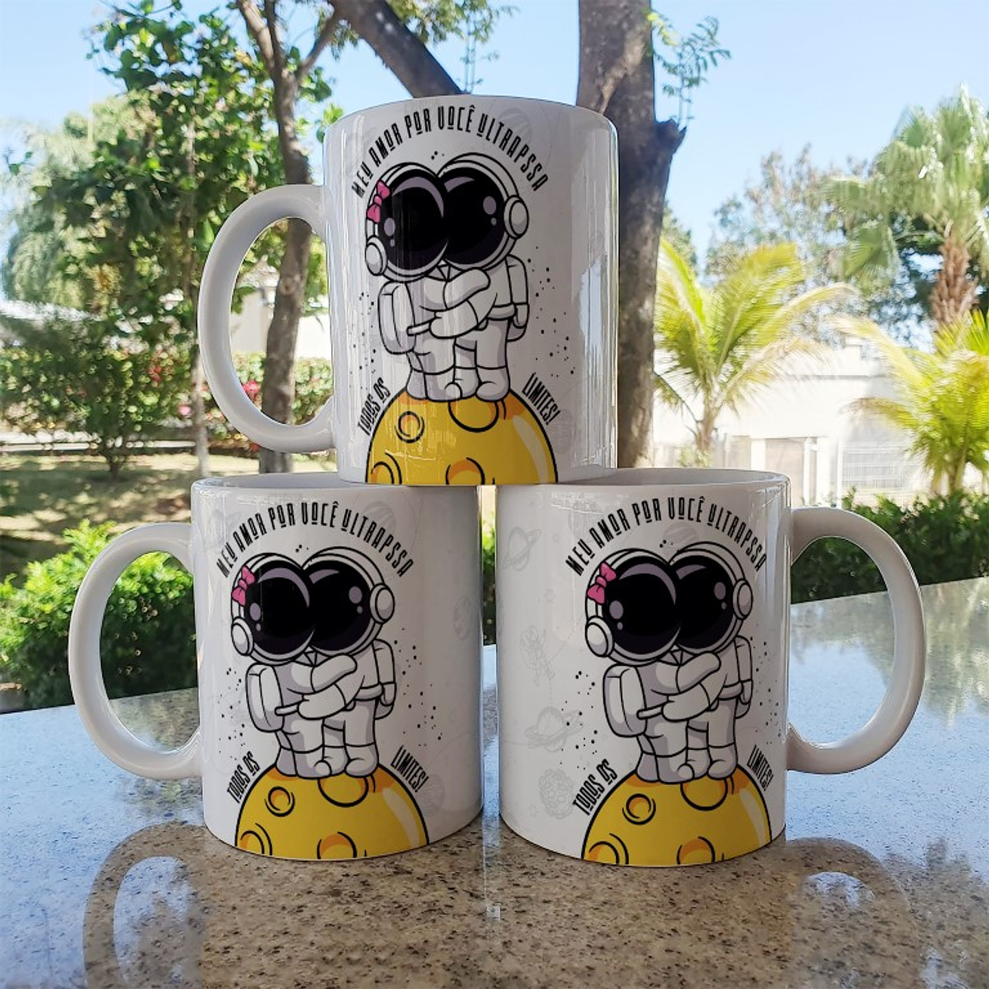 5 Artes para Caneca Dia dos Namorados Astronauta Arquivo Editável 2