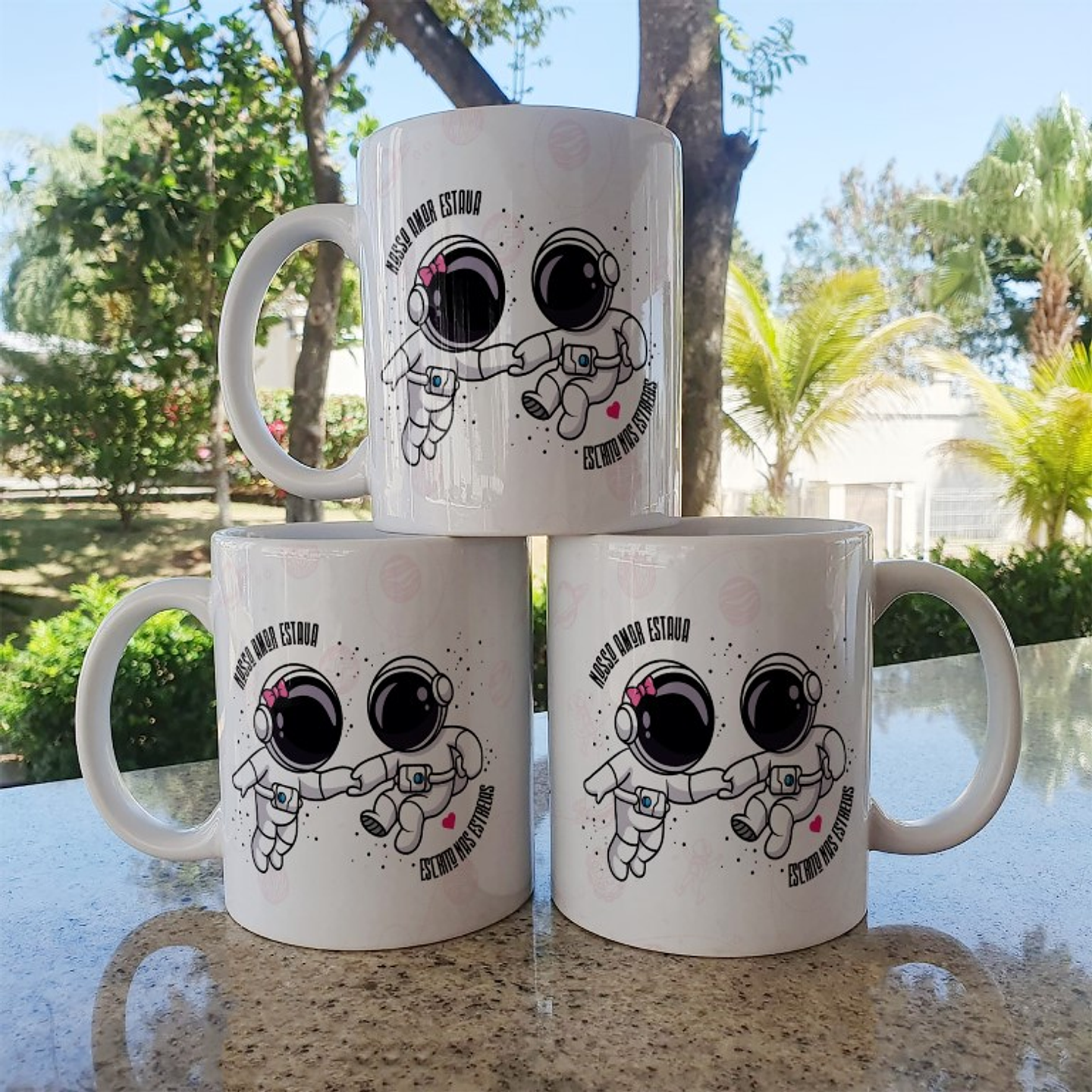 5 Artes para Caneca Dia dos Namorados Astronauta Arquivo Editável 3