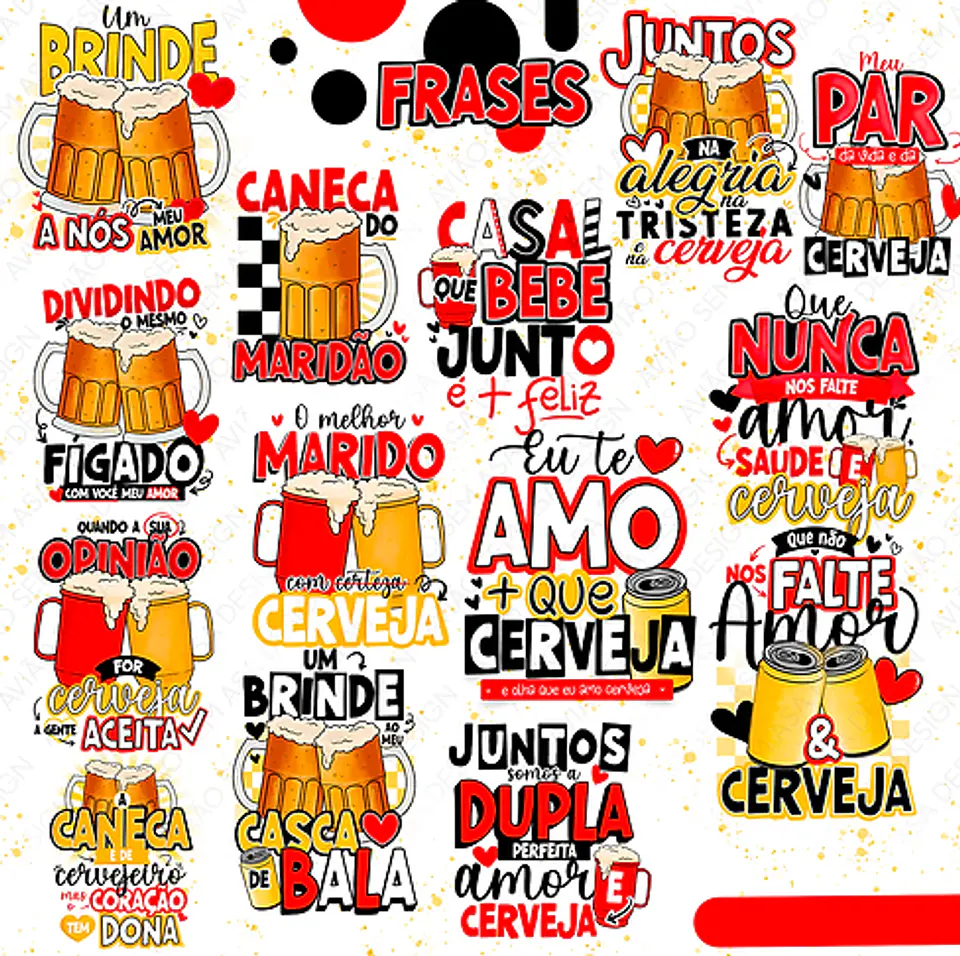 Kit digital Caneca Cheia Casal Feliz Dia dos Namorados Arquivo em Png 2