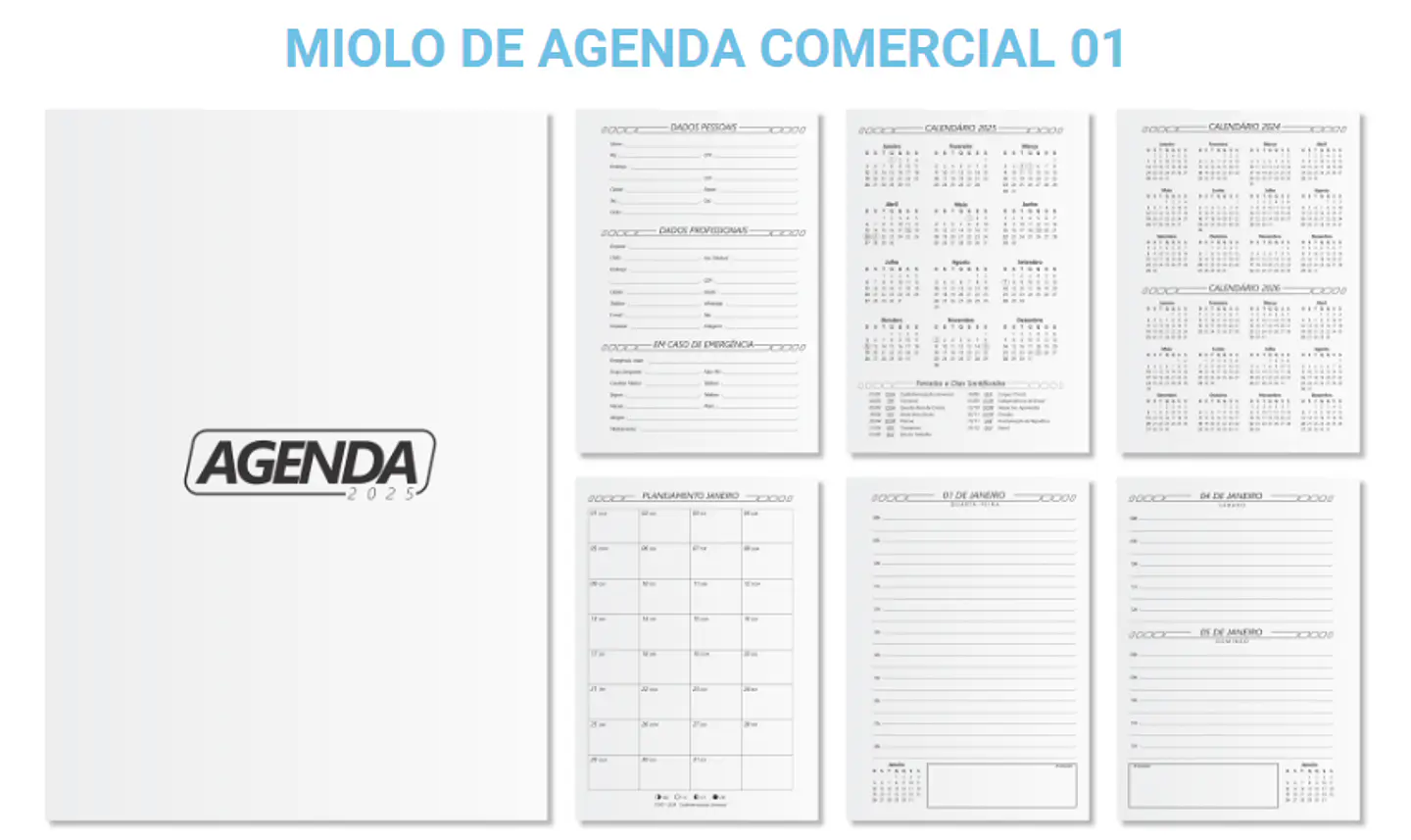 Combo Agendas Comercial 2025 em Vetor Arquivo Editável  2