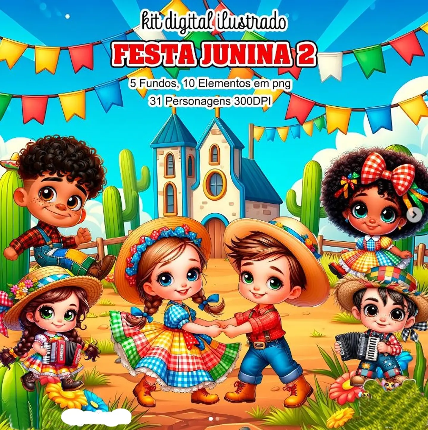 Kit Digital Festa Junina São João Arquivo em Png  1