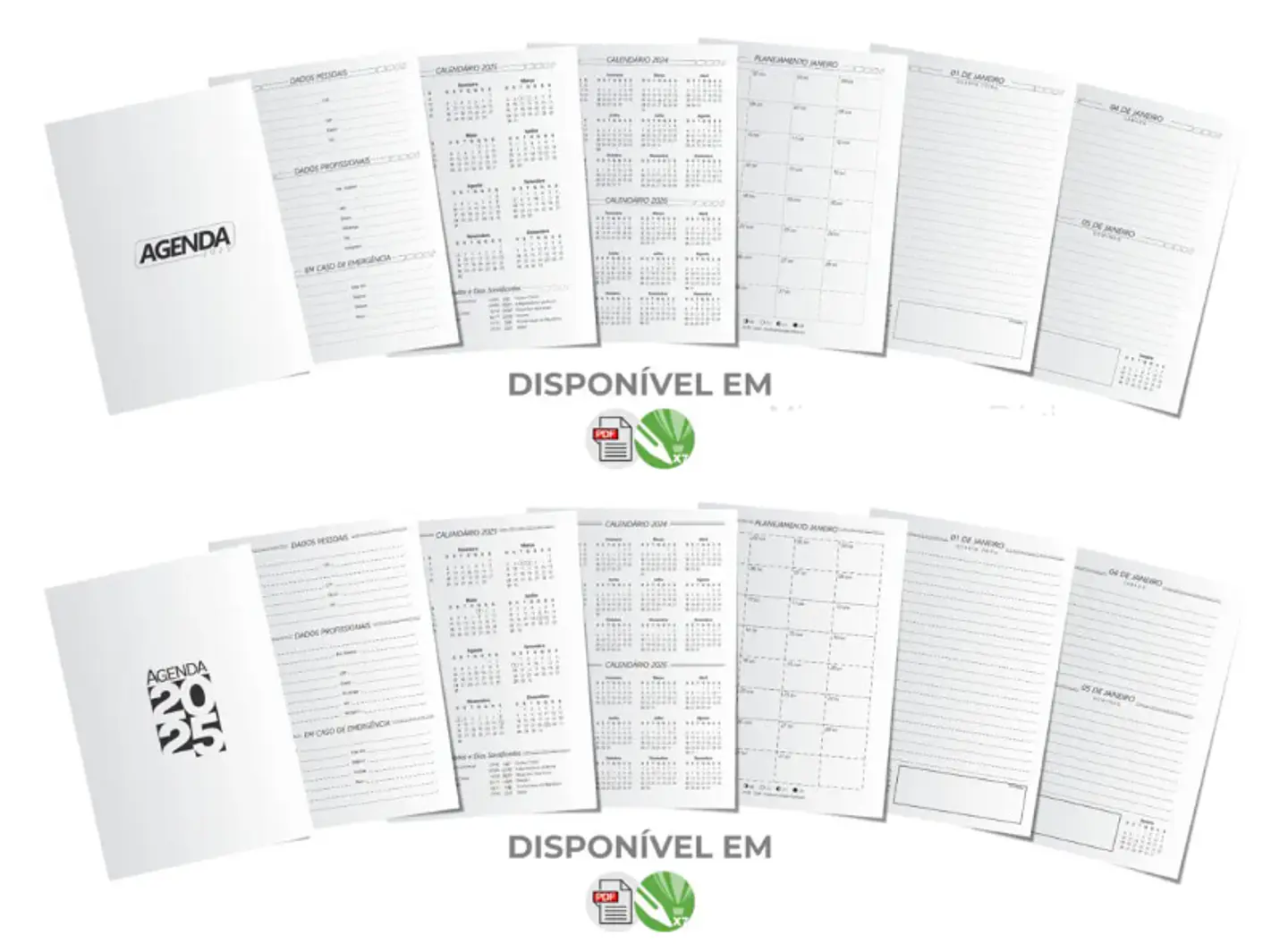 Combo Agendas Comercial 2025 em Vetor Arquivo Editável  4