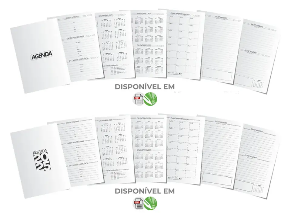 Combo Agendas Comercial 2025 em Vetor Arquivo Editável  4