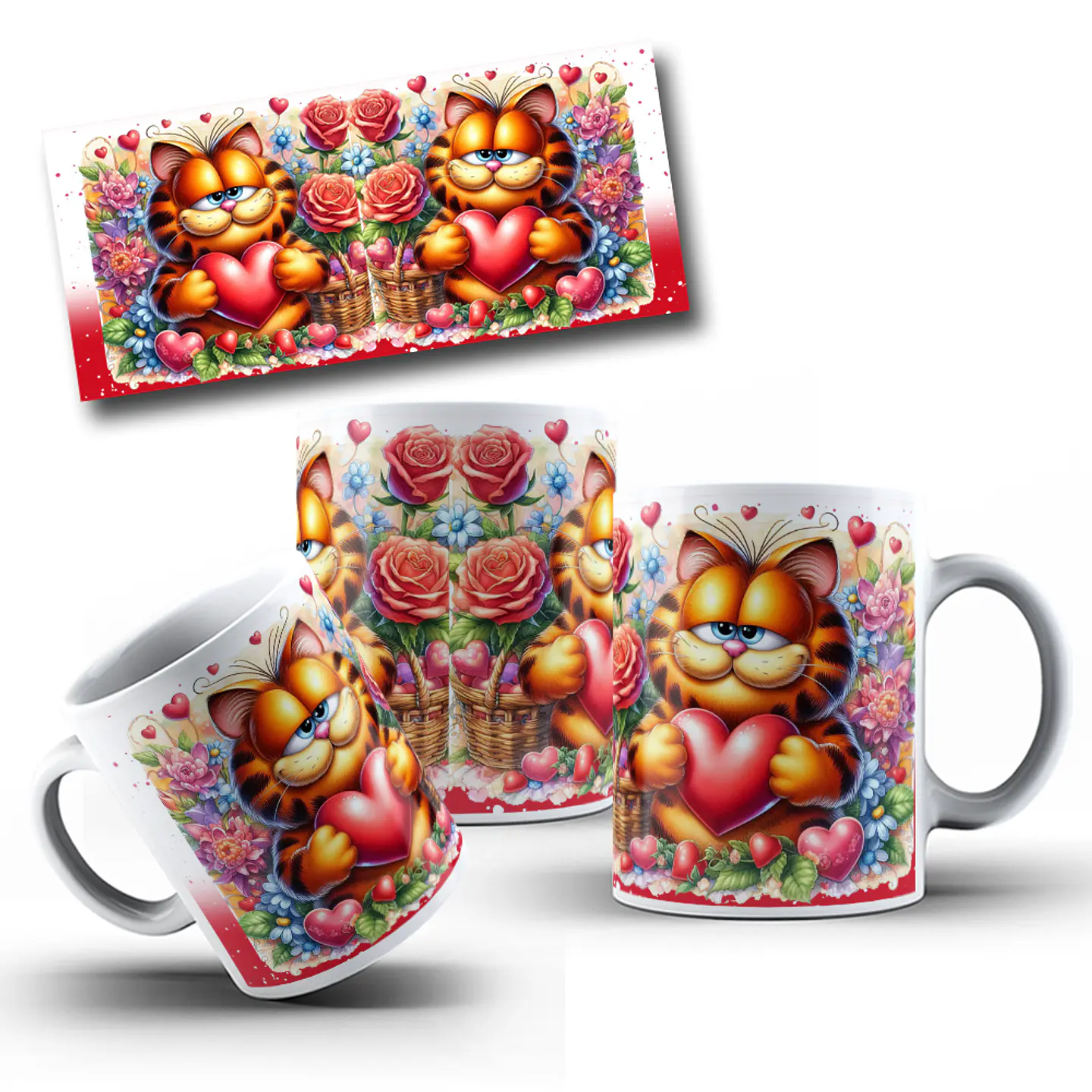 7 Artes para Caneca Dia dos Namorados Garfild Arquivo em Jpg 3