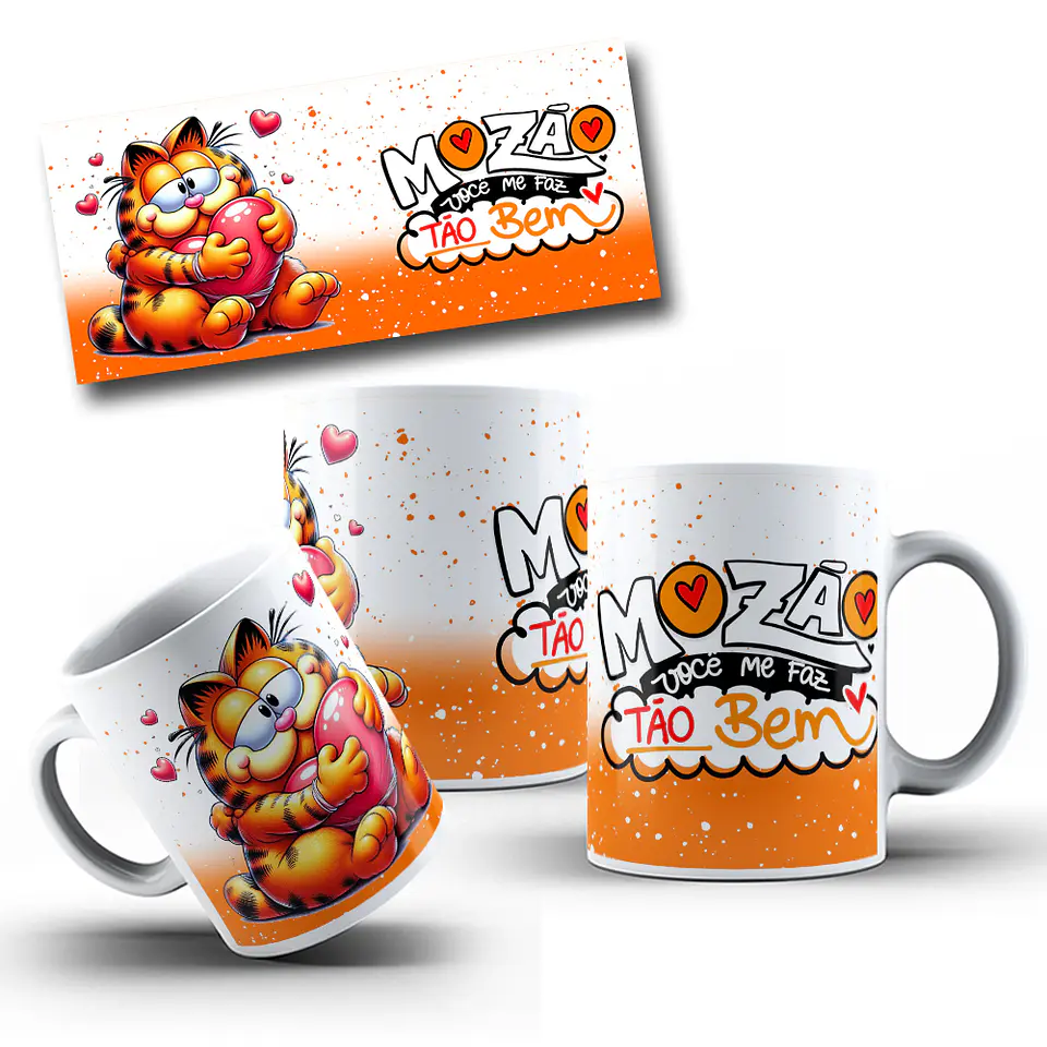 7 Artes para Caneca Dia dos Namorados Garfild Arquivo em Jpg 1