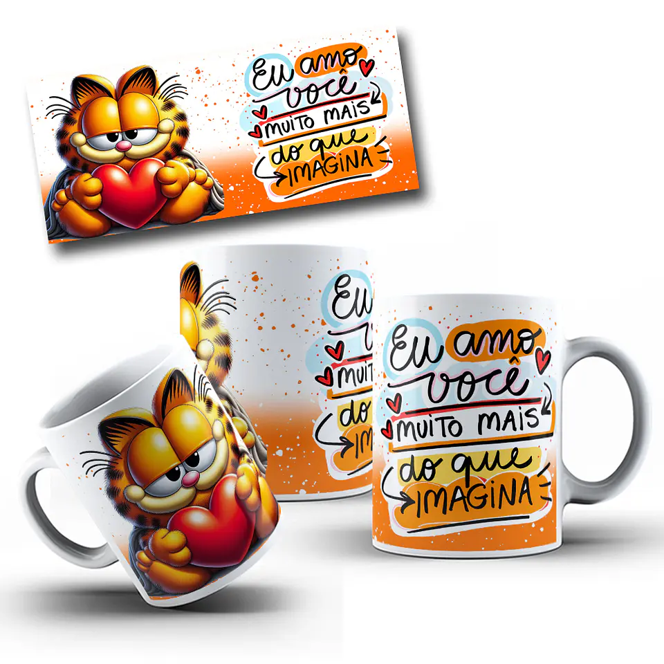 7 Artes para Caneca Dia dos Namorados Garfild Arquivo em Jpg 5