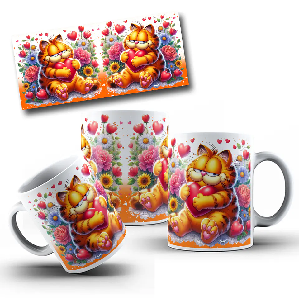 7 Artes para Caneca Dia dos Namorados Garfild Arquivo em Jpg 6