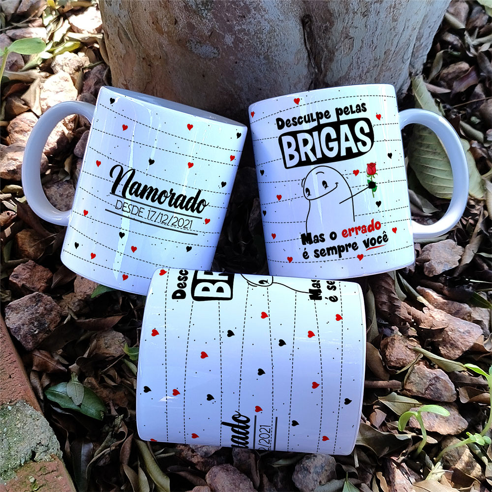 6 Artes para Caneca Dia dos Namorados Flork Minimalista Arquivo Editável 6