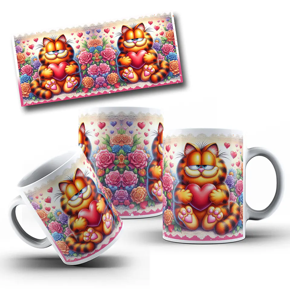 7 Artes para Caneca Dia dos Namorados Garfild Arquivo em Jpg 7