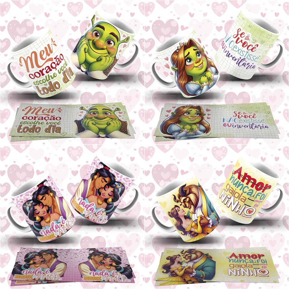 31 Artes para Caneca Dia dos Namorados Personagens Arquivo em Jpg  2