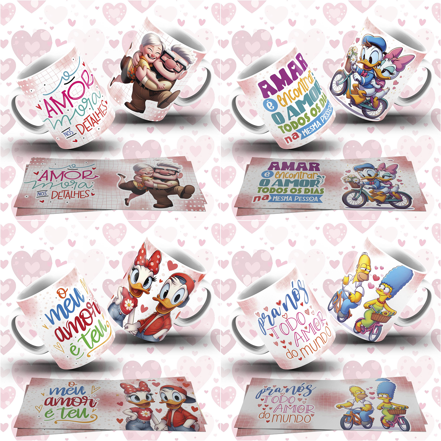 31 Artes para Caneca Dia dos Namorados Personagens Arquivo em Jpg  6