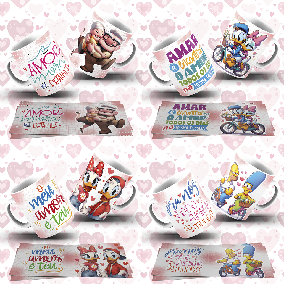 31 Artes para Caneca Dia dos Namorados Personagens Arquivo em Jpg  6