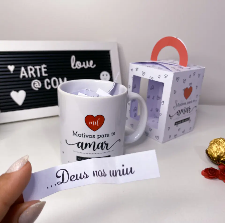 Artes para Caneca Dia dos Namorados e Maleta Motivos para te amar Arquivo Editável  3