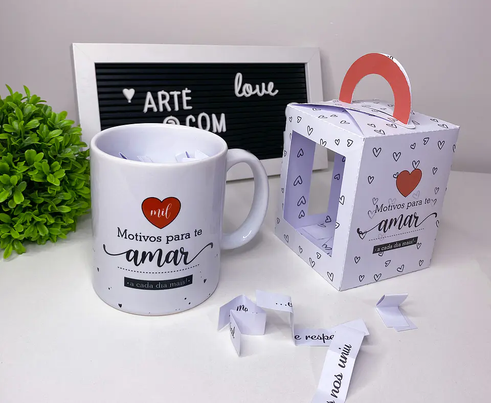 Artes para Caneca Dia dos Namorados e Maleta Motivos para te amar Arquivo Editável  5