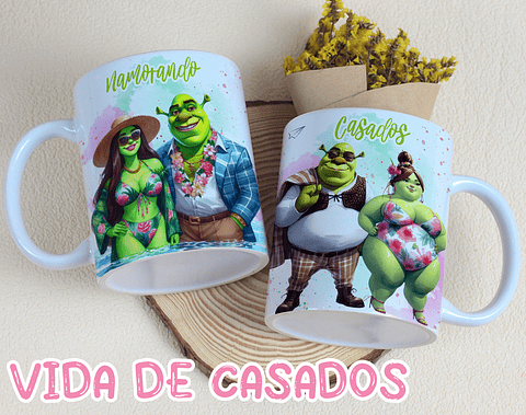 3 Artes para Caneca Vida de Casados Arquivo Editável