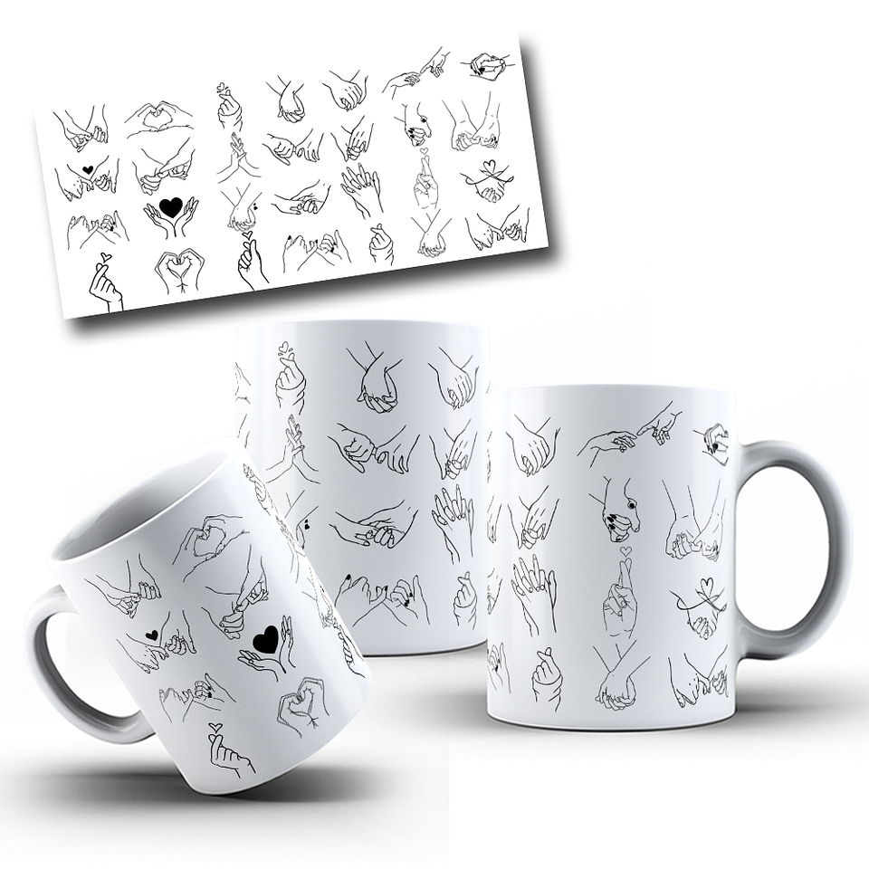 Arte para Caneca Dia dos Namorados Minimalista Arquivo Editável 1