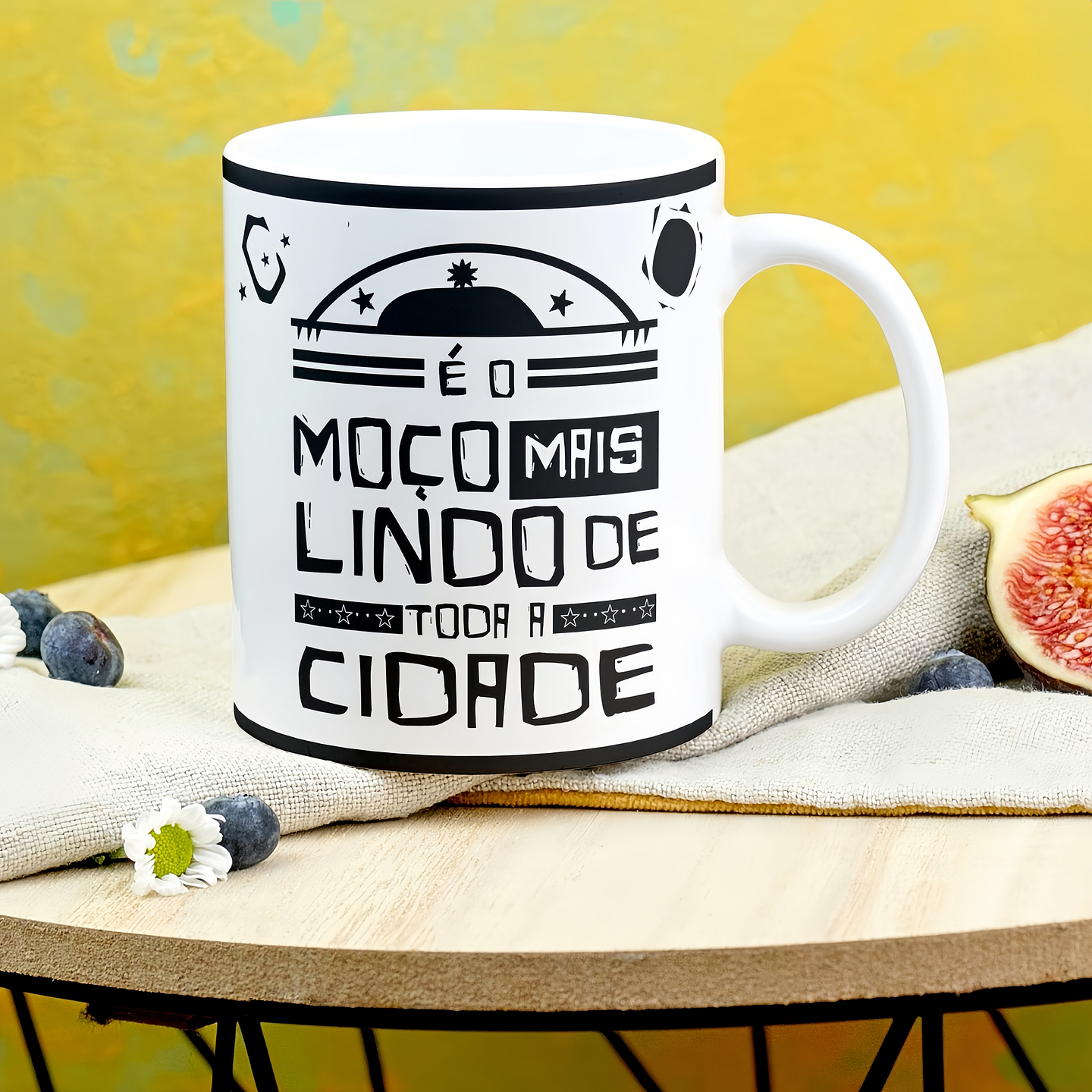 Arte para Caneca Dia dos Namorados É a moça mais linda de toda cidade Xilografia Arquivo em Jpg 3