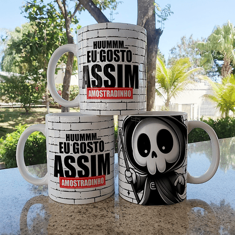 Arte Caneca Huumm Eu gosto Assim Amostradinho Arquivo Editável