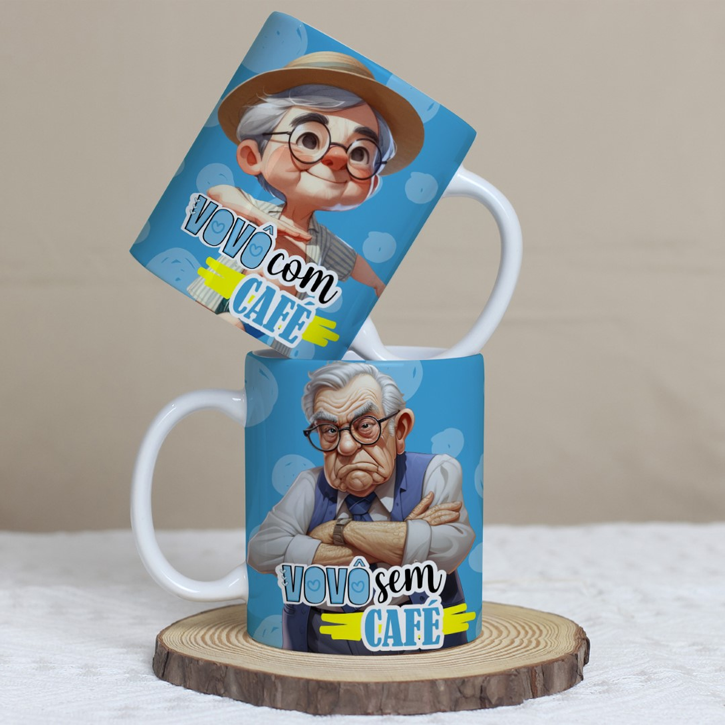 4 Artes Caneca Vovó com Café e Sem café Arquivo Editável 2