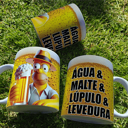 5 Artes Caneca Cerveja Homer Simpson Arquivo Editável 