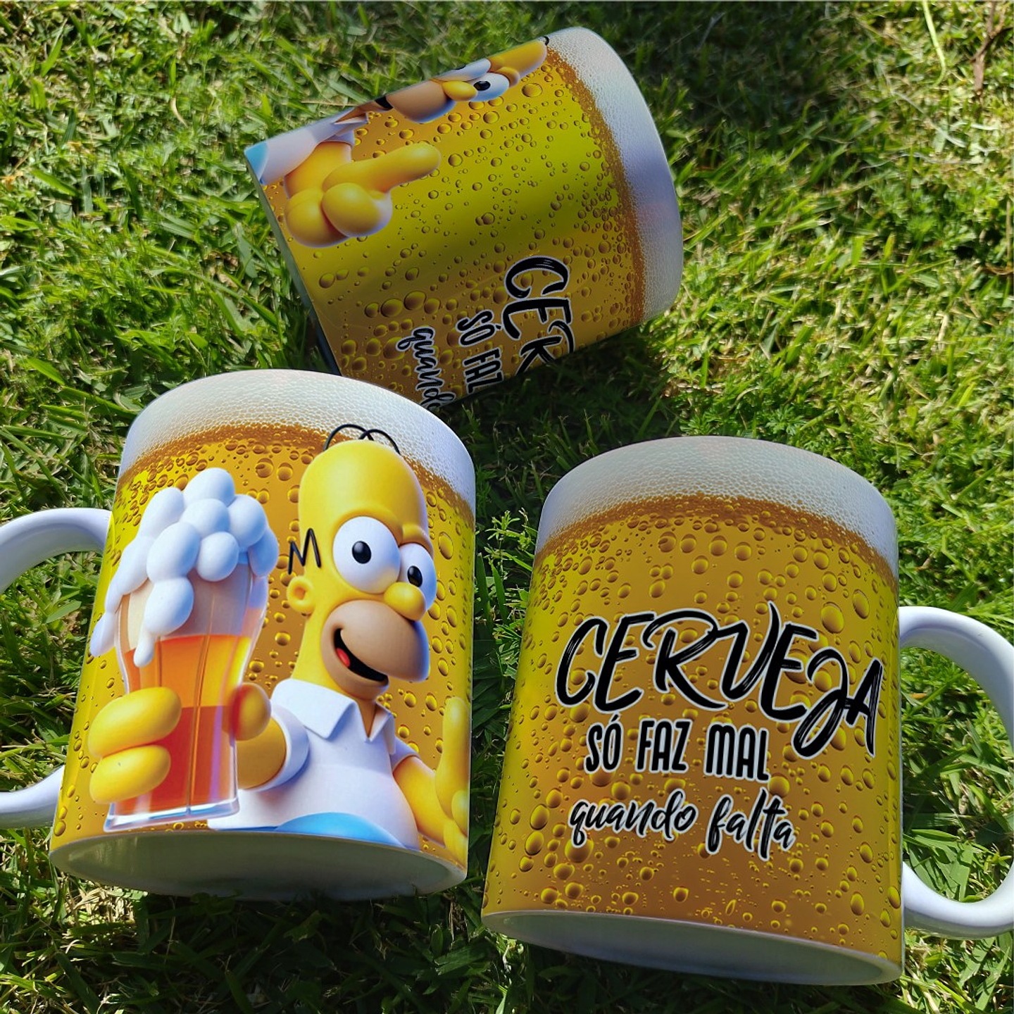 5 Artes Caneca Cerveja Homer Simpson Arquivo Editável  4