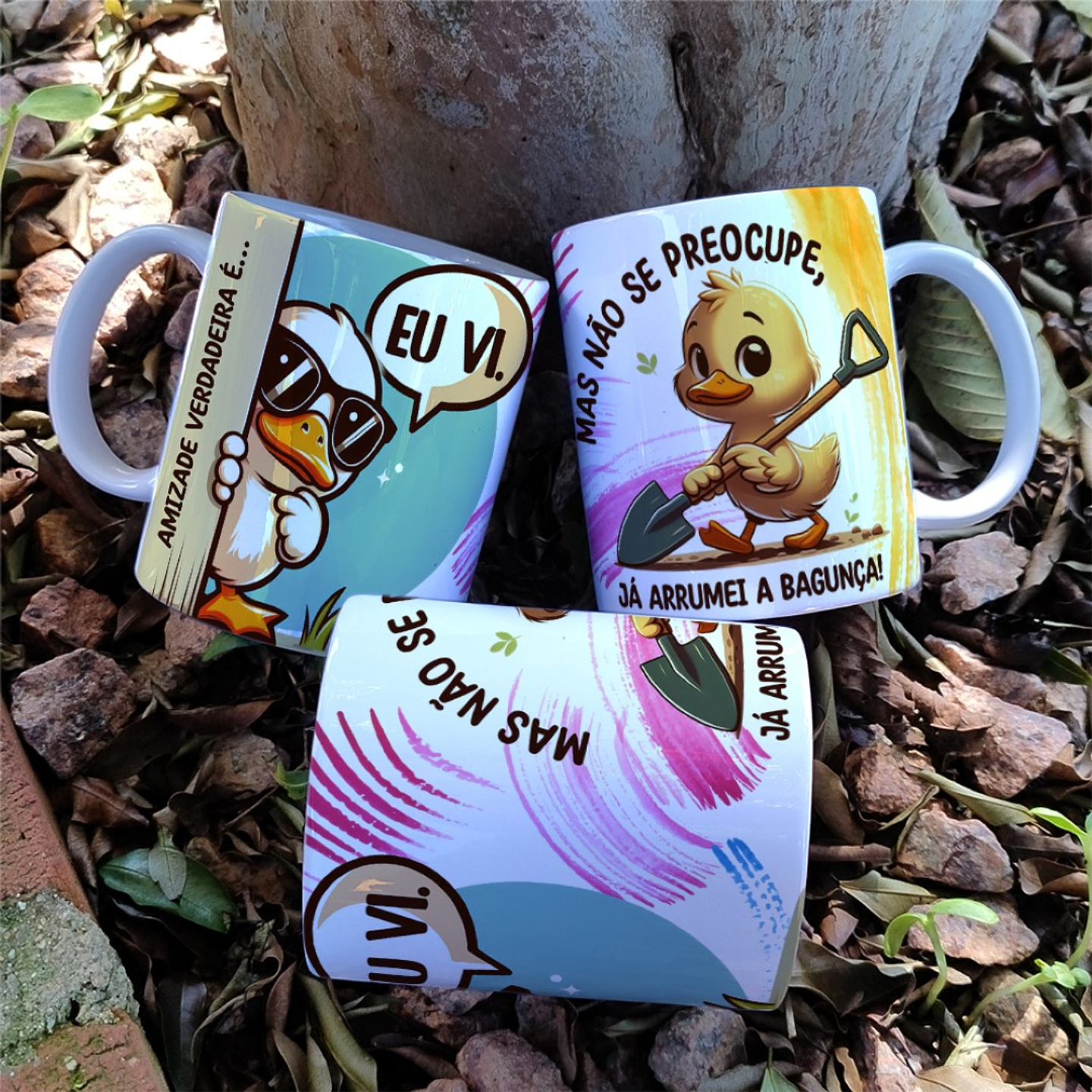 7 Artes para Caneca Amizade Patinho Arquivo em Arquivo Editável 4
