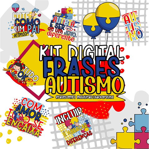 10 Artes para Caneca Autismo Arquivo Editável