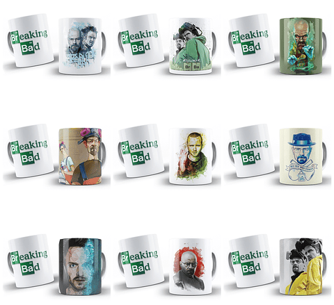 25 Artes para Caneca Breaking Ded Arquivo Editável