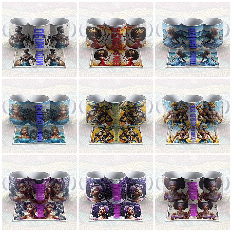 35 Artes para Caneca Orixás Ubanda Religião Afro Arquivo em Jpg 1