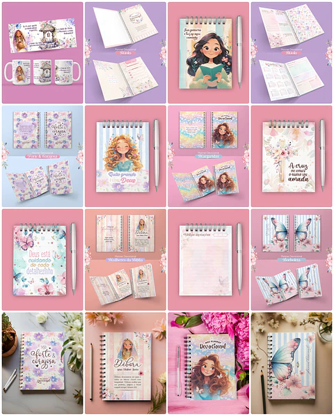 Kit Digital e Arquivo para encadernação Seja Forte e Corajosa em Pdf