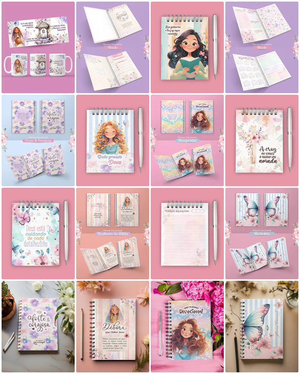 Kit Digital e Arquivo para encadernação Seja Forte e Corajosa em Pdf 1