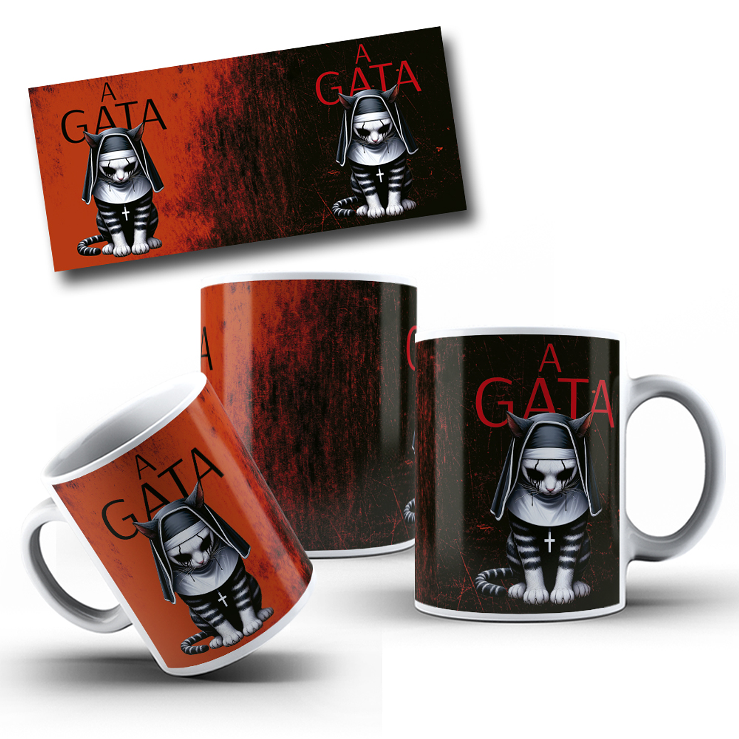 10 Artes para Caneca Gatinhos Cute Arquivo Editável 2