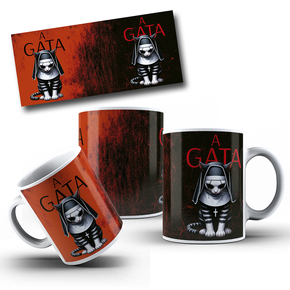 10 Artes para Caneca Gatinhos Cute Arquivo Editável 2