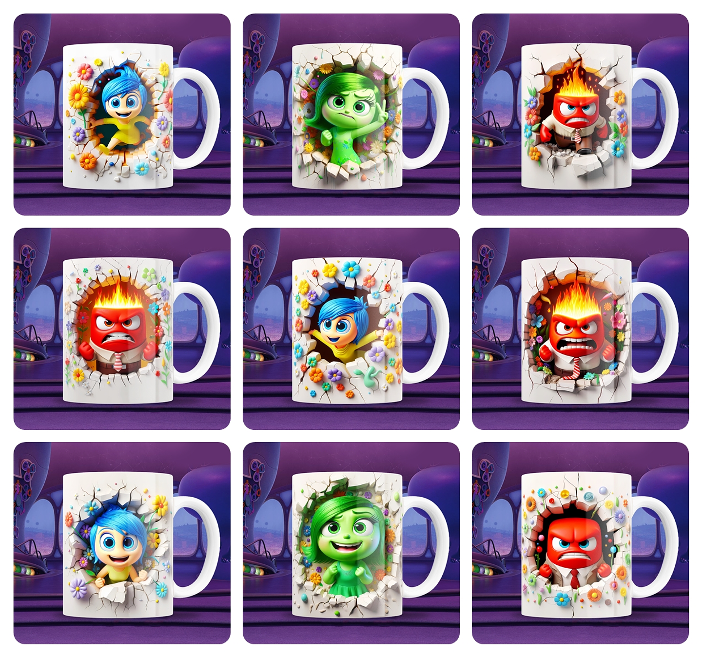 20 Artes para Caneca 3d Divertidamente 2 Arquivo em Jpg  1