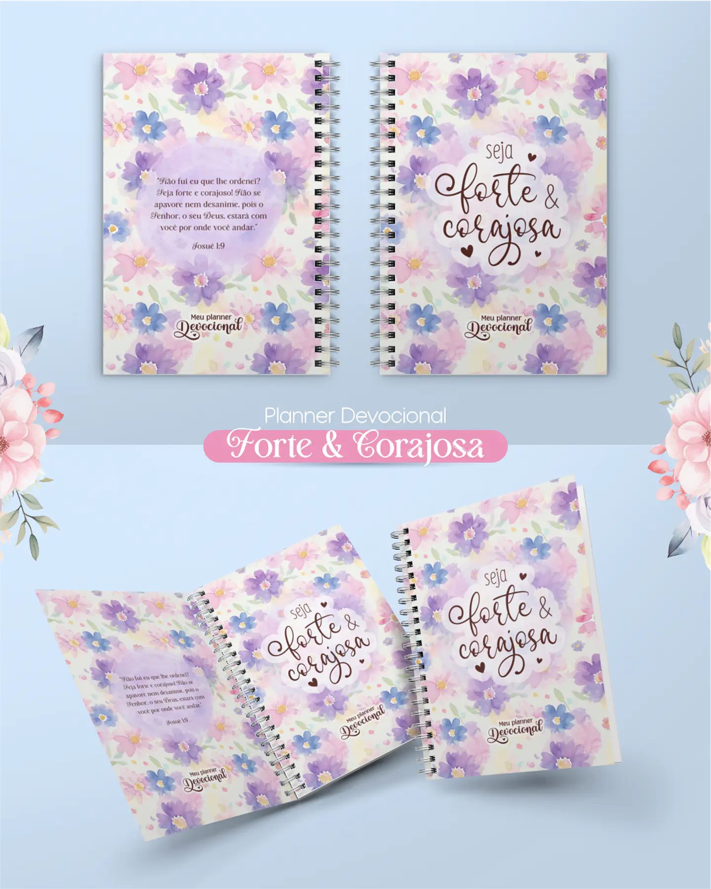 Kit Digital e Arquivo para encadernação Seja Forte e Corajosa em Pdf 9