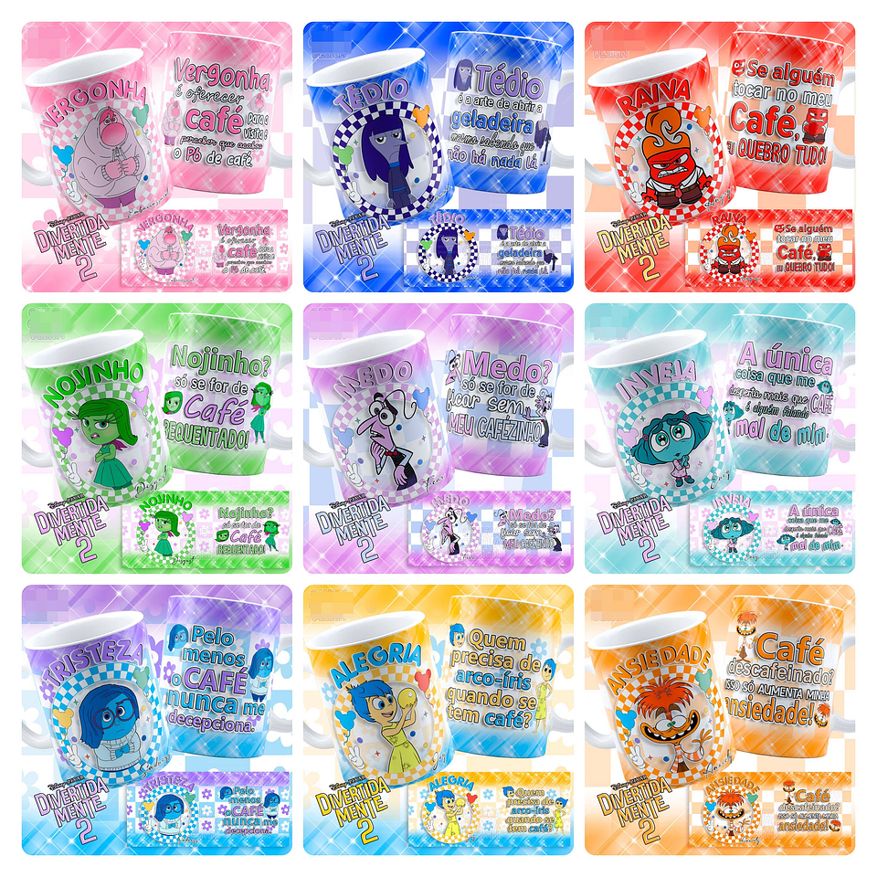 9 Artes para Caneca Divertidamente 2 em Arquivo em Jpg 1